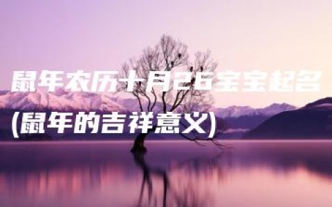 鼠年农历十月26宝宝起名(鼠年的吉祥意义)