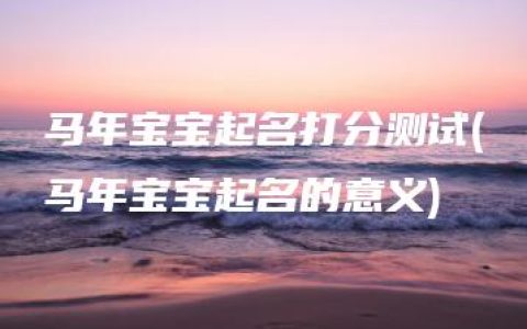 马年宝宝起名打分测试(马年宝宝起名的意义)