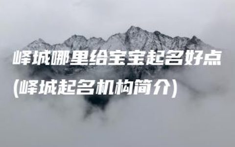 峄城哪里给宝宝起名好点(峄城起名机构简介)