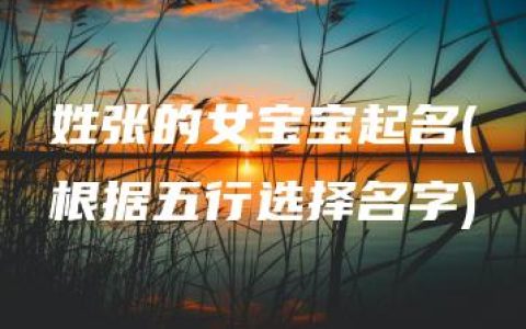 姓张的女宝宝起名(根据五行选择名字)