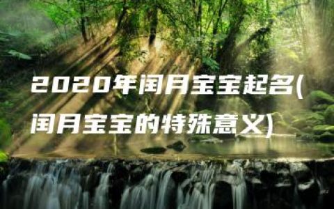 2020年闰月宝宝起名(闰月宝宝的特殊意义)