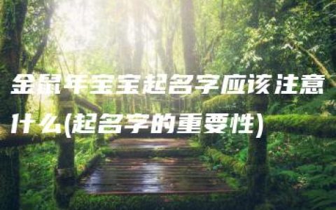 金鼠年宝宝起名字应该注意什么(起名字的重要性)