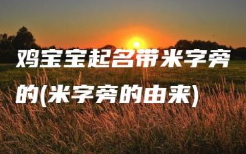 鸡宝宝起名带米字旁的(米字旁的由来)