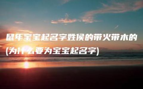 鼠年宝宝起名字姓侯的带火带木的(为什么要为宝宝起名字)