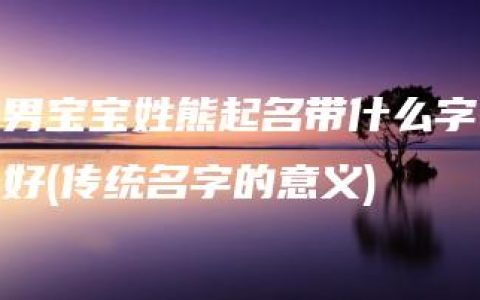 男宝宝姓熊起名带什么字好(传统名字的意义)