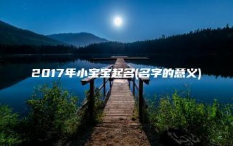 2017年小宝宝起名(名字的意义)