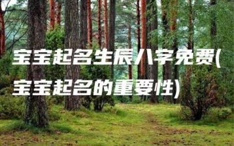 宝宝起名生辰八字免费(宝宝起名的重要性)