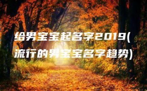 给男宝宝起名字2019(流行的男宝宝名字趋势)