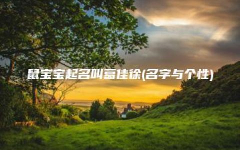 鼠宝宝起名叫葛佳徐(名字与个性)