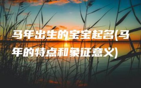 马年出生的宝宝起名(马年的特点和象征意义)