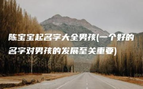 陈宝宝起名字大全男孩(一个好的名字对男孩的发展至关重要)