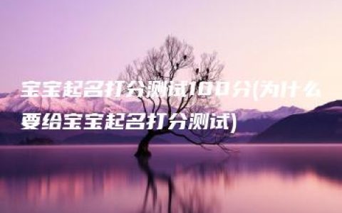 宝宝起名打分测试100分(为什么要给宝宝起名打分测试)