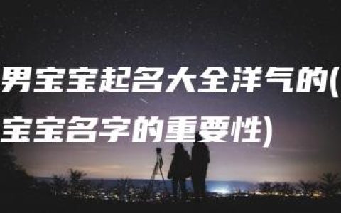 男宝宝起名大全洋气的(宝宝名字的重要性)