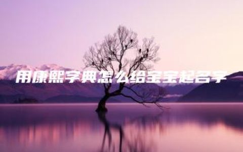 用康熙字典怎么给宝宝起名字