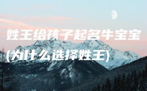 姓王给孩子起名牛宝宝(为什么选择姓王)