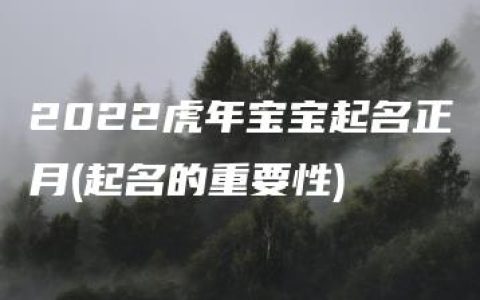 2022虎年宝宝起名正月(起名的重要性)