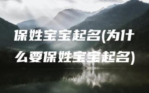 保姓宝宝起名(为什么要保姓宝宝起名)