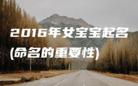 2016年女宝宝起名(命名的重要性)