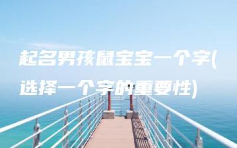 起名男孩鼠宝宝一个字(选择一个字的重要性)