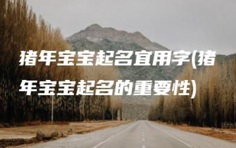 猪年宝宝起名宜用字(猪年宝宝起名的重要性)