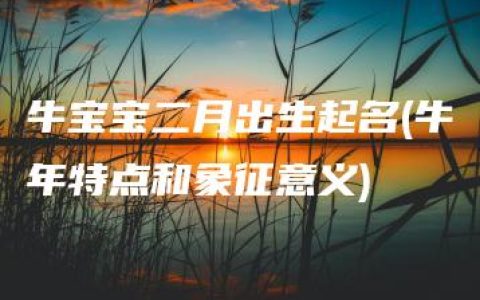 牛宝宝二月出生起名(牛年特点和象征意义)