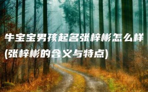 牛宝宝男孩起名张梓彬怎么样(张梓彬的含义与特点)