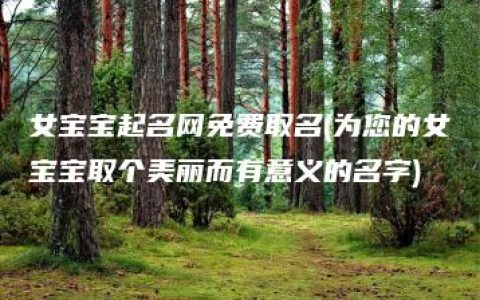 女宝宝起名网免费取名(为您的女宝宝取个美丽而有意义的名字)