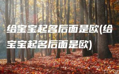 给宝宝起名后面是欧(给宝宝起名后面是欧)