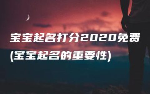 宝宝起名打分2020免费(宝宝起名的重要性)