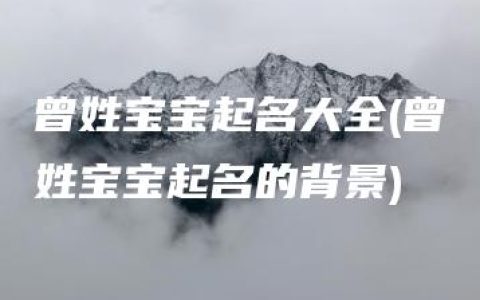 曾姓宝宝起名大全(曾姓宝宝起名的背景)