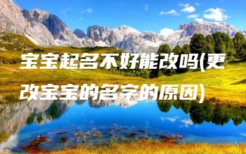 宝宝起名不好能改吗(更改宝宝的名字的原因)