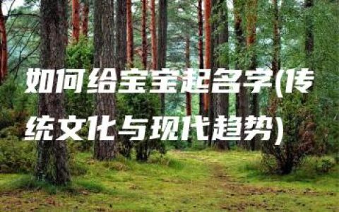 如何给宝宝起名字(传统文化与现代趋势)