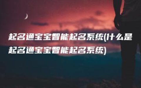 起名通宝宝智能起名系统(什么是起名通宝宝智能起名系统)