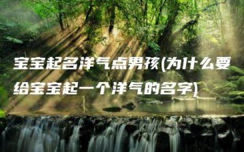 宝宝起名洋气点男孩(为什么要给宝宝起一个洋气的名字)