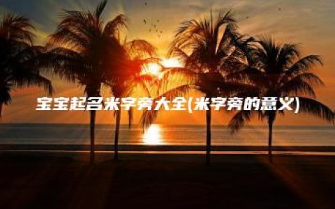 宝宝起名米字旁大全(米字旁的意义)