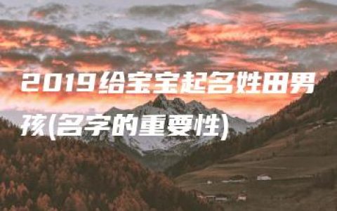 2019给宝宝起名姓田男孩(名字的重要性)