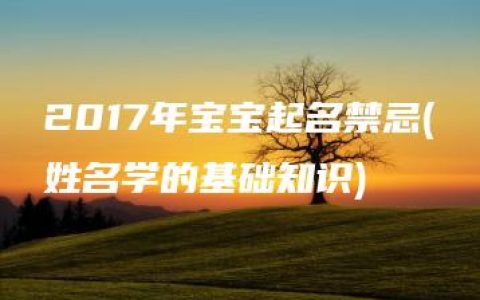 2017年宝宝起名禁忌(姓名学的基础知识)