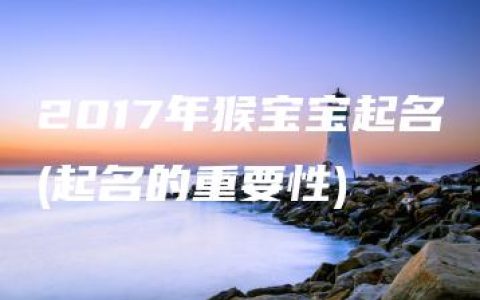 2017年猴宝宝起名(起名的重要性)