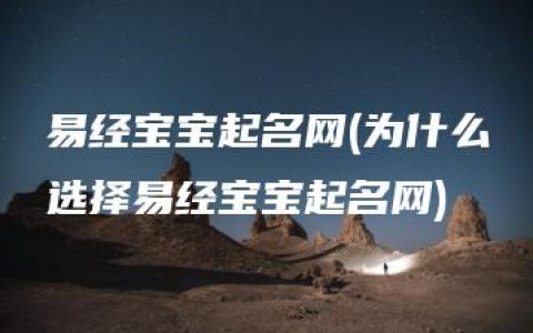 易经宝宝起名网(为什么选择易经宝宝起名网)