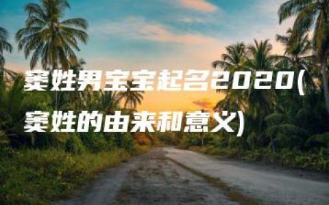 窦姓男宝宝起名2020(窦姓的由来和意义)