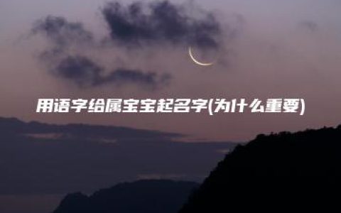 用语字给属宝宝起名字(为什么重要)