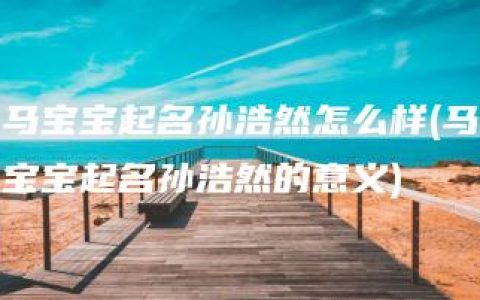 马宝宝起名孙浩然怎么样(马宝宝起名孙浩然的意义)