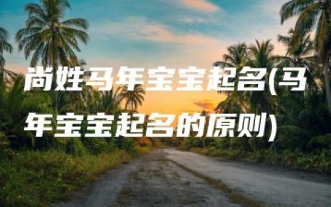 尚姓马年宝宝起名(马年宝宝起名的原则)