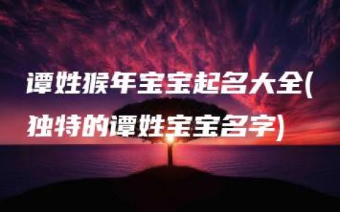 谭姓猴年宝宝起名大全(独特的谭姓宝宝名字)