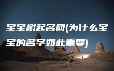 宝宝树起名网(为什么宝宝的名字如此重要)