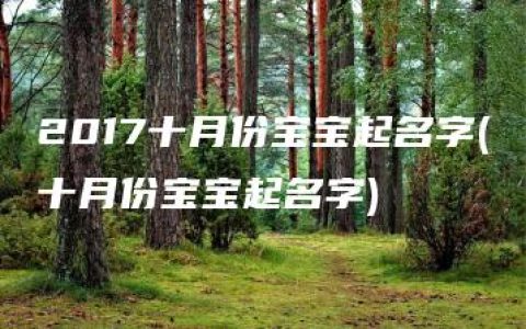 2017十月份宝宝起名字(十月份宝宝起名字)