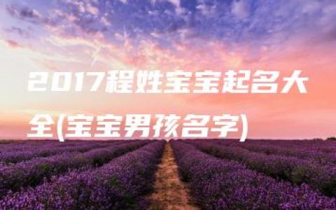 2017程姓宝宝起名大全(宝宝男孩名字)