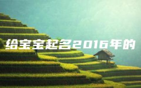 给宝宝起名2016年的