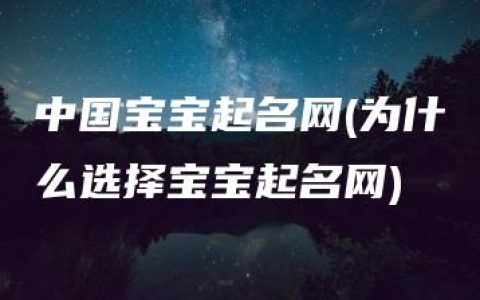 中国宝宝起名网(为什么选择宝宝起名网)