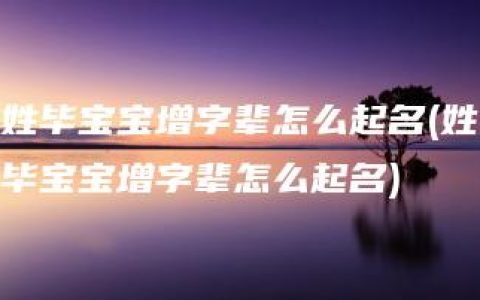 姓毕宝宝增字辈怎么起名(姓毕宝宝增字辈怎么起名)